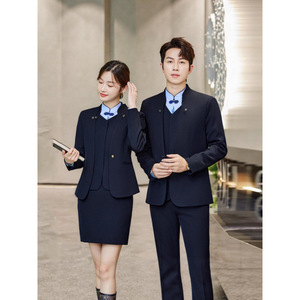 Unisex Business Suit Set With Vest Shirt Trousers Skirt Anti-Wrinkle Worsted Fabric For Adults Cross Border Trade - Product Image 1