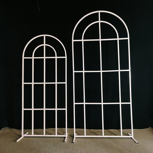Custom Reusable Removable Flowers Arch <b>Frame</b> Decorated Metal Forest Outdoor Garden Arbor Grid Shape White <b>Wedding</b> Arch - Product Image 3