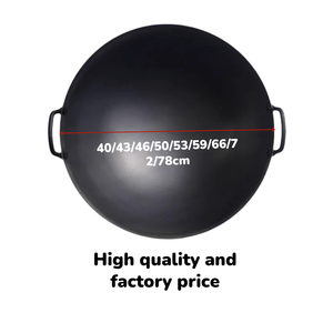 <span class=keywords><strong>Wok</strong></span> de fer de cuisson à bas prix avec deux poignées 40/46/50cm pour la cuisine ronde Carton acier ustensiles de cuisine chinois - Product Image 3
