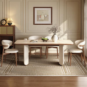 Juego de Mesa de Comedor Rectangular Moderno 130X80X75CM de Madera Sólida, Muebles de Comedor que Ahorran Espacio para Casas Pequeñas - Product Image 4