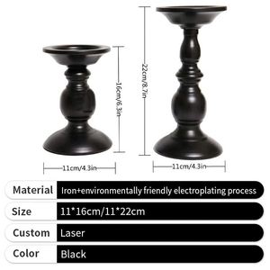 2026 Wholesale Vintage Wrought Iron Candlestick Table Ornament Elegant Candlelight <b>Dinner</b> Decoration - Product Image 3