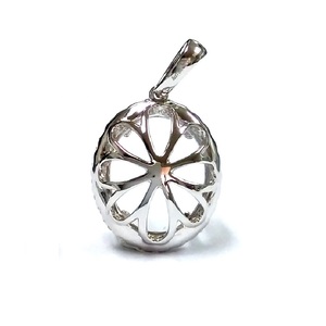 Pendentif ovale en diamant à Semi-montage, bijoux brillants de Hong Kong 18k, or blanc, or, haute qualité, pour pierres de couleur, vente en gros - Product Image 2