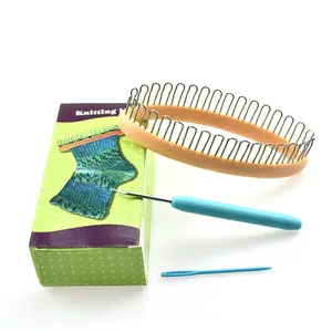 Petit Kit de métier à tisser pour enfant, Kit de métier à tisser pour chaussettes, planche à tricoter ronde avec outil de sélection de métier à tisser et aiguilles, parfait pour le chauffe-jambes de chapeau de chaussette