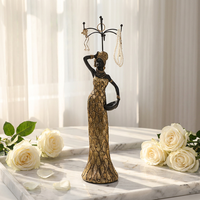 Décoration de la maison Art moderne luxe noir et or Figurine pour femme ornements meubles de salon accessoires pour la maison cadeaux de décoration