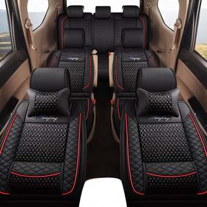 Funda de Asiento de Coche de Cuero de Calidad de Lujo, Juego Completo, Accesorio Interior Cómodo para Monovolumen de Siete Plazas, Totalmente Universal - Product Image 1