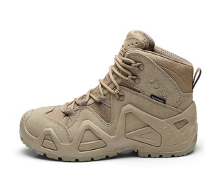 Botas de Caminar Impermeables para Hombre, Color Bronceado, con Cordones, Punta Redonda, Suela de Goma, para Todas las Temporadas - Product Image 1