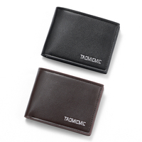 Dompet Pria TAOMICMIC Kasual Pendek Bahan PU, Sederhana dan Ultra Tipis, Model Luar Negeri, Kantong Uang Kertas Besar, Resleting Dalam untuk Koin