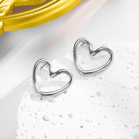Parure Collier et Boucles d'Oreilles en Acier Inoxydable Plaqué Or 18K PVD, Cœur Torsadé Creux, Chaîne Minimaliste pour Femme, Bijoux de Clavicule