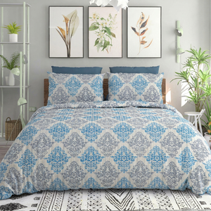 Queen <b>Size</b> Pure Cotton Bedsheet with Boho Quilt Hand Block Motif Print Soft Bed Cover for Home Decor Available <b>King</b> Double <b>Sizes</b> - Product Image 3