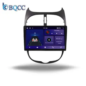 BQCC Carplay Android Rádio De Navegação Para Peugeot 206 2001-2016 Tela IPS Wifi GPS Multimedia Audio Player Unidade de Cabeça Autoradio