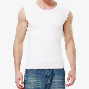 Customizable Men's Wide Shoulder <b>Vest</b> Summer Thin Layering Top <b>Black</b> White Breathable Sleeveless Tank For Sports Fitness - Product Image 5