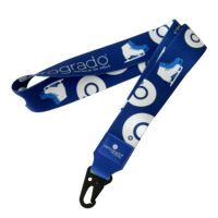 Sangle de cou en cuir avec patch en polyester personnalisé de qualité supérieure, fabriquée directement en usine, extensible et élastique