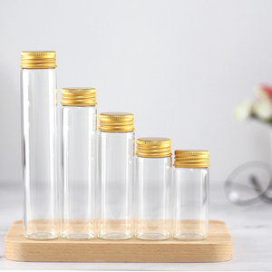 高ホウケイ酸ガラス製小型ミニガラスシリンダーボトル、アルミキャップ付きチューブ、キャンディ、健康カプセル、小型薬瓶用 - Product Image 1