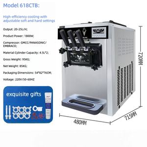 Machine à glace molle électrique en acier inoxydable, 3 saveurs, pour restaurants et cantines - Product Image 6