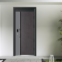Porte d'entrée de sécurité en acier noir de haut niveau pour la maison porte extérieure principale en acier inoxydable avec serrure intelligente