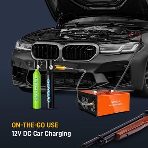 GOYOJO 4500 PSI Portable Air Compressor 12V DC 110V AC Dual Power 300W Fast Fill with Auto Shutoff for PCP Airgun Scuba Tank - Product Image 5