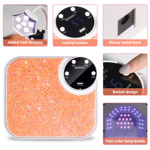 Lampe à ongles multifonctionnelle transfrontalière à brancher, haute puissance, double main, <span class=keywords><strong>UV</strong></span>/LED, rotation à 360°, 6 LED, chargement USB, incrustation de diamants - Product Image 2