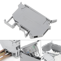 Bloque de terminales de fusibles para riel DIN C45 UK5-HESI de 2 polos y 6.3A, gris, con resistencia de tornillo, para luz LED, conector de cable de plástico, herramientas