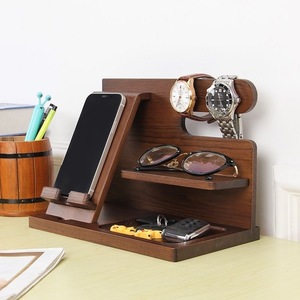 Wooden mobile phone storage <b>rack</b>, office desktop charging stand, watch multi-purpose entryway <b>glasses</b> storage <b>rack</b> wholesale - Product Image 1