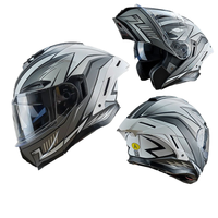 Nouveau casque de moto intégral modulaire ANT Factory Direct avec grande aile arrière, double visière, toutes saisons, homologué DOT, mousse ABS