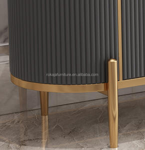 Elegante Mesa <span class=keywords><strong>de</strong></span> <span class=keywords><strong>Centro</strong></span> <span class=keywords><strong>de</strong></span> Mármol para Sala <span class=keywords><strong>de</strong></span> Estar, Metal Dorado con Cajón <span class=keywords><strong>de</strong></span> Madera, Mesa <span class=keywords><strong>de</strong></span> <span class=keywords><strong>Centro</strong></span> Ovalada Moderna y Económica con Gabinete <span class=keywords><strong>de</strong></span> Almacenamiento - Product Image 3