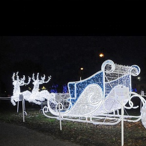 Kỳ nghỉ chiếu sáng ngoài trời sử dụng cao màu sắc tươi sáng LED Sleigh giáng sinh ngoài trời ánh sáng Hươu - Product Image 2