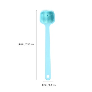 Silicone Body Brush Long Handle Soft Hair Back Massaging <b>Shower</b> Scrubber Bathing Skin Massage Back Scrubber Exfoliating Blood - Product Image 6