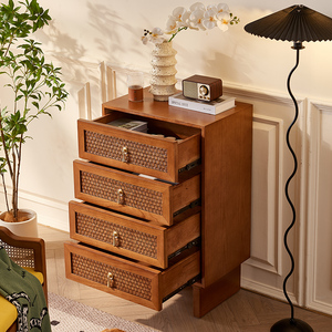 Cómoda de Madera Maciza Moderna de Lujo al por Mayor, Hecha a Mano, Estilo Antiguo, con 4 Cajones, Mueble de Almacenamiento para el Hogar, Dormitorio, Sala de Estar - Product Image 1