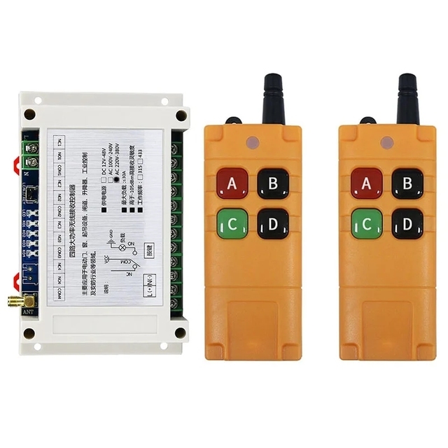 Industrial Sector AC110V 220V 240V 380V 30A 4CH RF Wireless Remote Control Switch System 2000M Long Electronic Components
