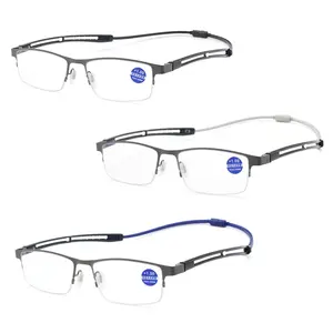 Гибкие увеличенные очки с диоптриями для пожилых людей очки для чтения при пресбиопии с защитой от потери очки с подвесной шеей
