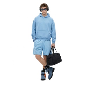 Wholesale High Street <strong>Custom</strong> Made Hoodies Shorts Sets <strong>45</strong>% Cotton 55% Polyester 350g Men's Shorts Oversized Tracksuit Sets - Product Image 1