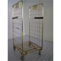 Chariots de cueillette efficaces de grillage en métal de stockage logistique industriel chariot pliable et emboîtable d'équipement de cargaison et de stockage