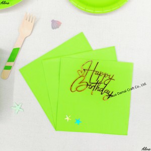 ชุดภาชนะใช้แล้วทิ้งสีเขียวเรียบง่าย DAMAI สำหรับงานปาร์ตี้ งานวันเกิด กิจกรรมแคมป์ปิ้ง ของตกแต่งโต๊ะ กระดาษเช็ดปาก แก้ว จาน - Product Image 6