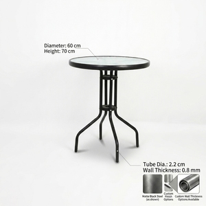 Tavolo da Caffè Personalizzato per Esterni in Vetro e Ferro con <span class=keywords><strong>Mosaico</strong></span>, Tavolo da Giardino per Eventi, Arredamento da Patio, Sala da Pranzo, Cortile, Parco - Product Image 1