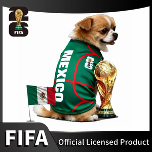 Pakaian Hewan Peliharaan Resmi FIFA Piala Dunia <span class=keywords><strong>2026</strong></span>, Pakaian Anjing Elastis Bernapas, Kaos untuk Tim Sepak Bola Meksiko - Product Image 2
