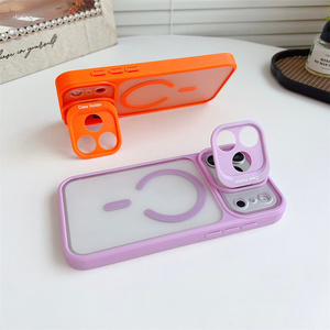 Coque de téléphone magnétique Candy Frosted avec support d'objectif et support de caméra pour iPhone 17 16 Pro Max, dos transparent mat - Product Image 5