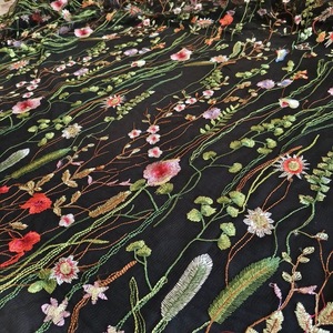 <span class=keywords><strong>Tulle</strong></span> en maille brodée florale, tissu transparent léger pour robes de femmes, lingerie, décoration de scène, élégant, vente en gros - Product Image 4