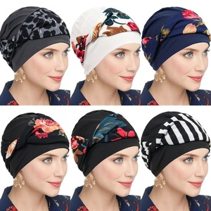 New Fashion Headscarf Hat Printed Headband Twisted Floral Turban Hat Muslim Ladies Soft <b>Hijab</b> Islamic Turban <b>Hijab</b> <b>Caps</b> - Product Image 1