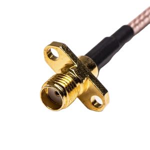 Konektor SMA Female 2 Lubang Flens ke Konektor MMCX Plug Male Bersudut dengan Kabel Koaksial RF RG178 RG316, Steker Listrik Male Female - Product Image 1