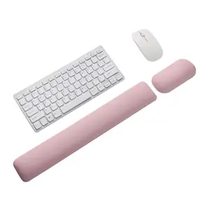 Penopang sandaran pergelangan tangan untuk Keyboard dan Mouse Pad Combo dengan bantalan busa memori yang nyaman, basis karet antiselip untuk PC Laptop Mac