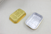 Barquettes jetables en aluminium de 1300 ml/35 oz de qualité alimentaire pour la restauration, rectangulaires, à parois lisses et à rebord inversé, avec revêtement en aluminium