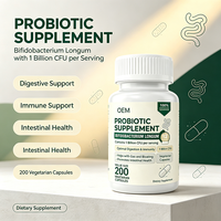 Capsules de suppléments probiotiques à marque privée OEM, 200 unités, 1 milliard d'UFC, complément alimentaire