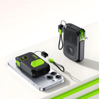 Batterie externe 20000mAh, charge rapide 22.5W, chargeur sans fil magnétique 15W avec prise AC pliable, support de câble intégré