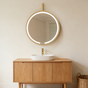 Espejo Inteligente LED Redondo Moderno Personalizado para Montar en la Pared con Iluminación y Desempañador para Baño y Sala de Estar - Product Image 6