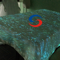 Nappe Lumineuse en Fibre Optique LED Rose Pâle Personnalisable avec Batterie Rechargeable pour Décoration de Mariage et de Noël