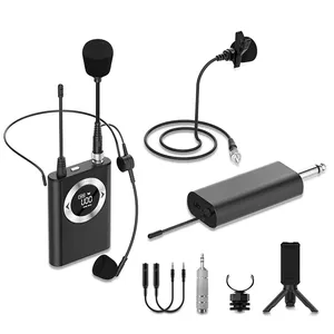 Hot U80 Portable UHF Lapel Wireless Microphone Set Lapel Microphone Wireless Lavalier Microphone for Recording