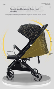 Cochecito de Bebé Plegable con un Botón, Cochecito Compacto y Ligero para Viajes, Portabebés, Kinderwagen EN1888, Cochecito de Bebé para Avión 2 en 1 - Product Image 4