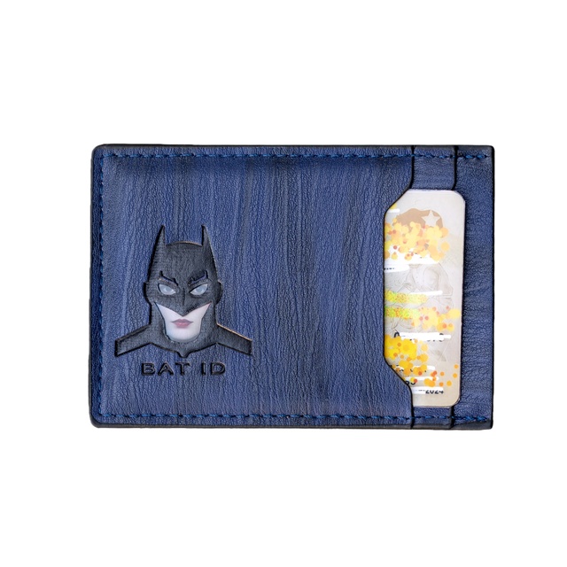 Vegan Leather Slim Card Sleeve Eco-Friendly Face Batman ID Wallet Card Holder with Custom Logo for Promotional Business Gifts