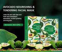 Private Label Avocado Sheet Functionele Gezichtsmasker Gezichtsverzorging Mascarilla Gezichts Hydraterende Gezichtsmaskers Beauty Sheet Korea