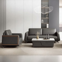 Conjunto de sofá de oficina modular multifuncional de lujo, moderno y ligero, diseño con cubierta de cuero, áreas de recepción, sofás públicos